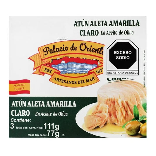 ATUN ALETA AMARILLA EN ACEITE DE OLIVA 111GRS