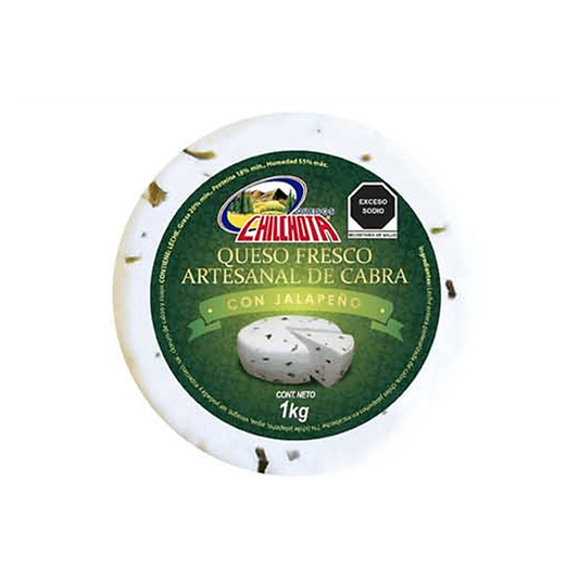 QUESO FRESCO ARTESANAL DE CABRA JALAPEÑO 1KG