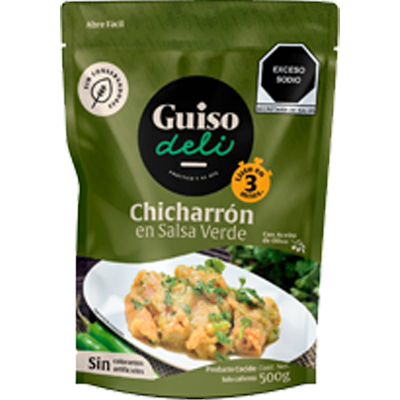 CHICHARRÓN EN SALSA VERDE .500GR